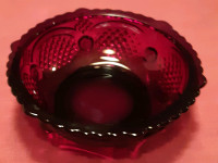 Vintage Avon Cape Cod red glass 5 and 1/2 in  desert bowls