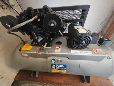 10 HP 2-Stage Air Compressor + Auxiliary 120 lb Storage Tank, View more