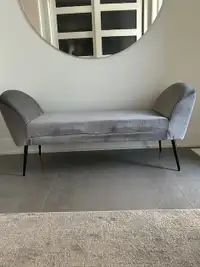 Modern Grey Decorative Bench