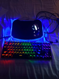 RGB mechanical keyboard +RGB game mouse + blue light mouse pad