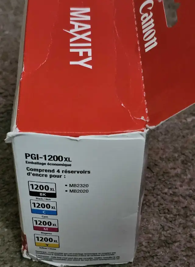 New! GENUINE Canon Maxify 1200XL MB2320 MB2720 4 Ink Set in Printers, Scanners & Fax in St. Catharines - Image 2