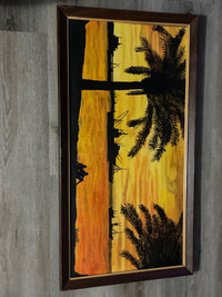 Sunset painting framed