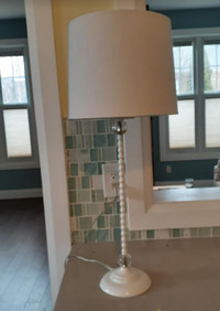 Elegant white candlestick table lamp