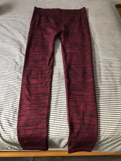 worn once very cozy inside soft warm for winter burgundy with black lines if interested pick up only