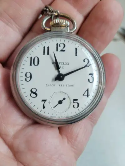 Vintage Westclox Dax pocket watch in great condition for its age, View more