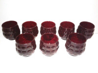 8 Royal Ruby Bubble Old Fashioned 3 ¼” 8 oz. Tumbler Anchor Hock