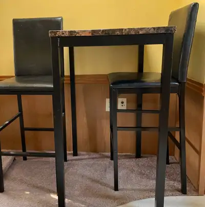 Faux Marble Bar Table and 2 Chairs , View more