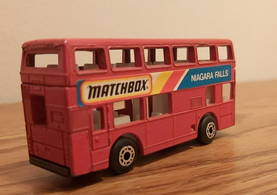 This vintage Matchbox vehicle by Leyland Titan features a tour bus at Niagara Falls. There’s not man...