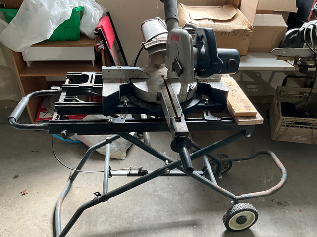 8 1/2 inch sliding miter saw with folding stand in Power Tools in Bedford - Image 2