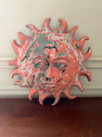 Terracotta handmade sun for your garden