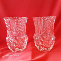 2 small cut glass vases 3" x 2" 1980s