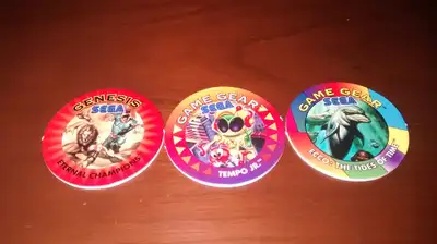 3 Vintage Sega Video Game Pogs, View more