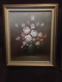 Floral arrangement oil painting of roses