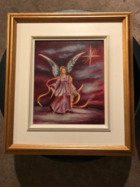 Painting with frame angel
