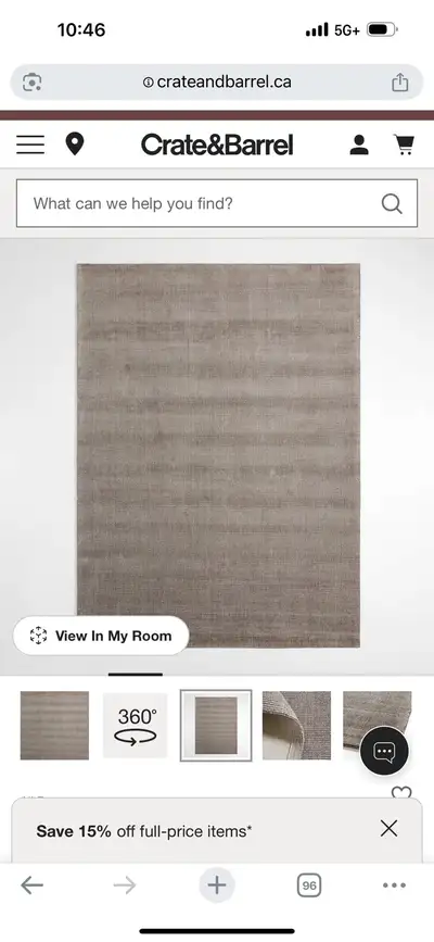 new sealed crate and barrel 6x9 rug, View more
