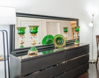 Mirror and wooden console 