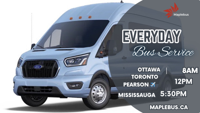 Toronto/ Mississauga/Kingston/ Ottawa/ Airport  Daily Bus in Rideshare in City of Toronto
