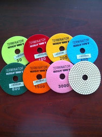 4'' Wet Polishing Pads  ( WHITE  RESIN )