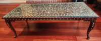 Antique Indian wood inlay coffee table