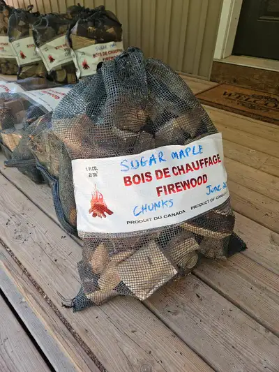 Smoker / cooking wood Cherry Oak Maple Sugar maple Apple Hickory Walnut Ash $30 per large bag 4 bags...