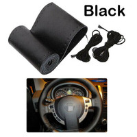 New Genuine leather DIY steering wheel wrap/cover