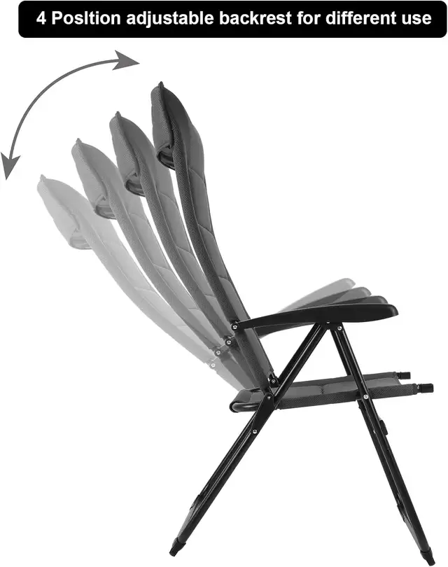 NEW SUNNYFEEL Garden Camping Deck Chair Folding with Footrest in Patio & Garden Furniture in London - Image 6