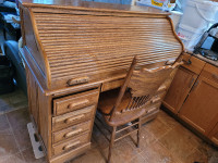 Vintage Oak Desk & Chair