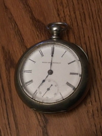 Antique Elgin National Coin Silver Key Wind Large Pocket Watch