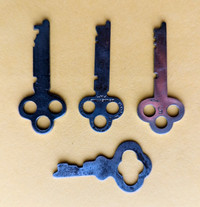 4 Antique Corbin Cabinet drawer keys