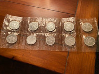 RCM sealed strip of ten 1999 Silver Maple Leafs fine .9999 coins