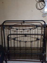 Antique metal bed frame