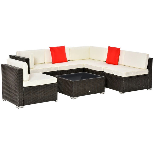 7-Piece Outdoor PE Wicker Patio Sofa Sets, Modern Rattan in Patio & Garden Furniture in Markham / York Region - Image 2