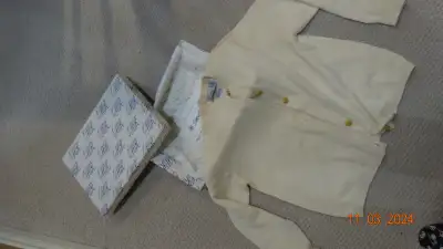 Sweater,cashmere, Holt Refrew, cardigan,white,  little worn, med, View more