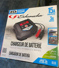 Brand New Schumacher 3/15A 6/12V Auto Battery Charger/Maintainer