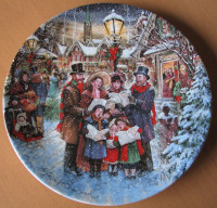 Joyful Carolers Christmas Plate - Wall Decor - Collectible COA