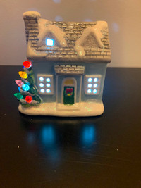 Small ceramic light up Christmas house