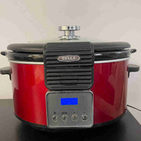Bella 5 Quart Locking Lid Slow Cooker, Color Red YDE-1325