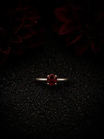 Silver Garnet Ring, View more