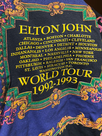 Elton John Vintage 92 Tour T Shirt Gianni Versace Made in USA