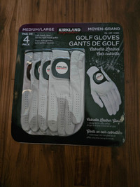 Kirkland Golf Gloves (Leather) 4 Pack for left hand-right swing