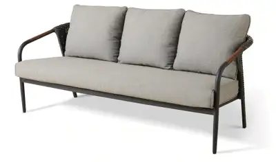All Weather Aluminum and Wicker Outdoor/Patio Couch wit, View more
