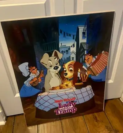 Rare The Lady and the Tramp Walt Disney 1980s Original Movie Poster 28x22 WD41 It’s still sealed so...