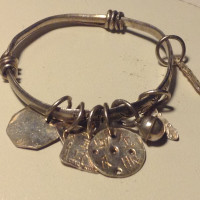 ANTIQUE  CHINESE STERLING BANGLE BABY ANKLET  .