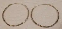 Vintage 925 Sterling Silver Large 40mm Hoop Earrings