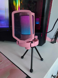 Pink RGB Fifine USB Microphone 