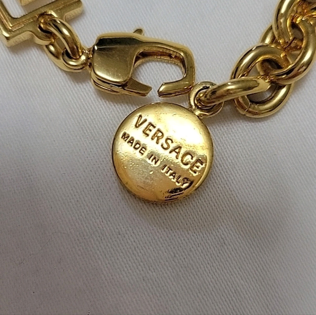Unisex Versace Goldtone Grecamania Bracelet Unisex Medusa Charm in Jewellery & Watches in St. Catharines - Image 4
