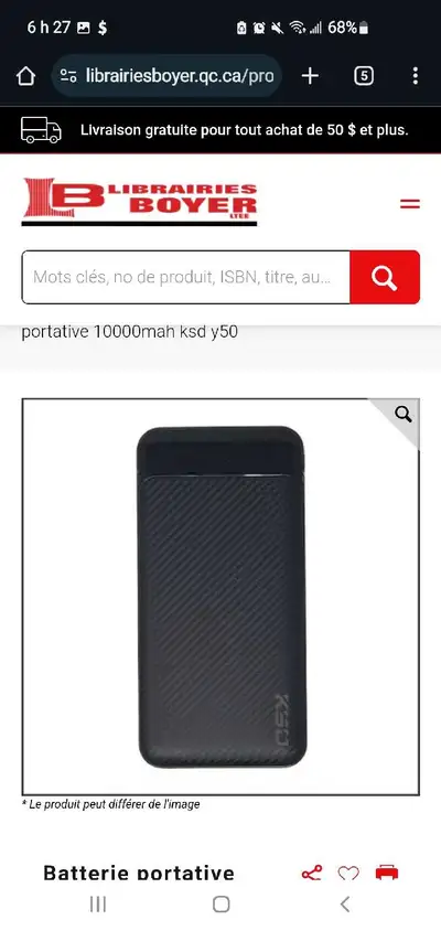 Pocket battery smartphone 2 entre usb 1 port type c 1 port ancien Android Se vend 40$ en magasin Lai...