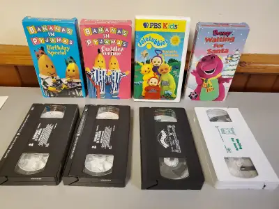 Vintage Kids 4PC Lot VHS BANANAS IN PYJAMAS, TELETUBIES, BARNEY,, View more