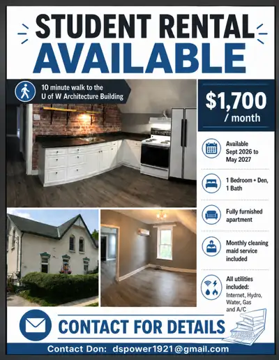 1 Bedroom + Den Apartment for Rent Spacious 1 bedroom + den apartment available for a 9-month or 12-...
