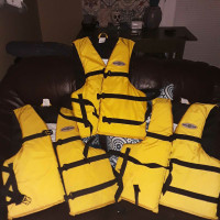3 adult life jackets. Boy o boy. 